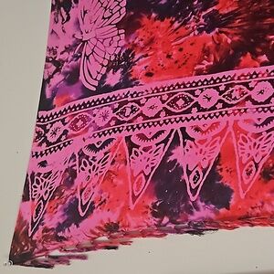 100% rayon xxlong bright tapestry w butterflies